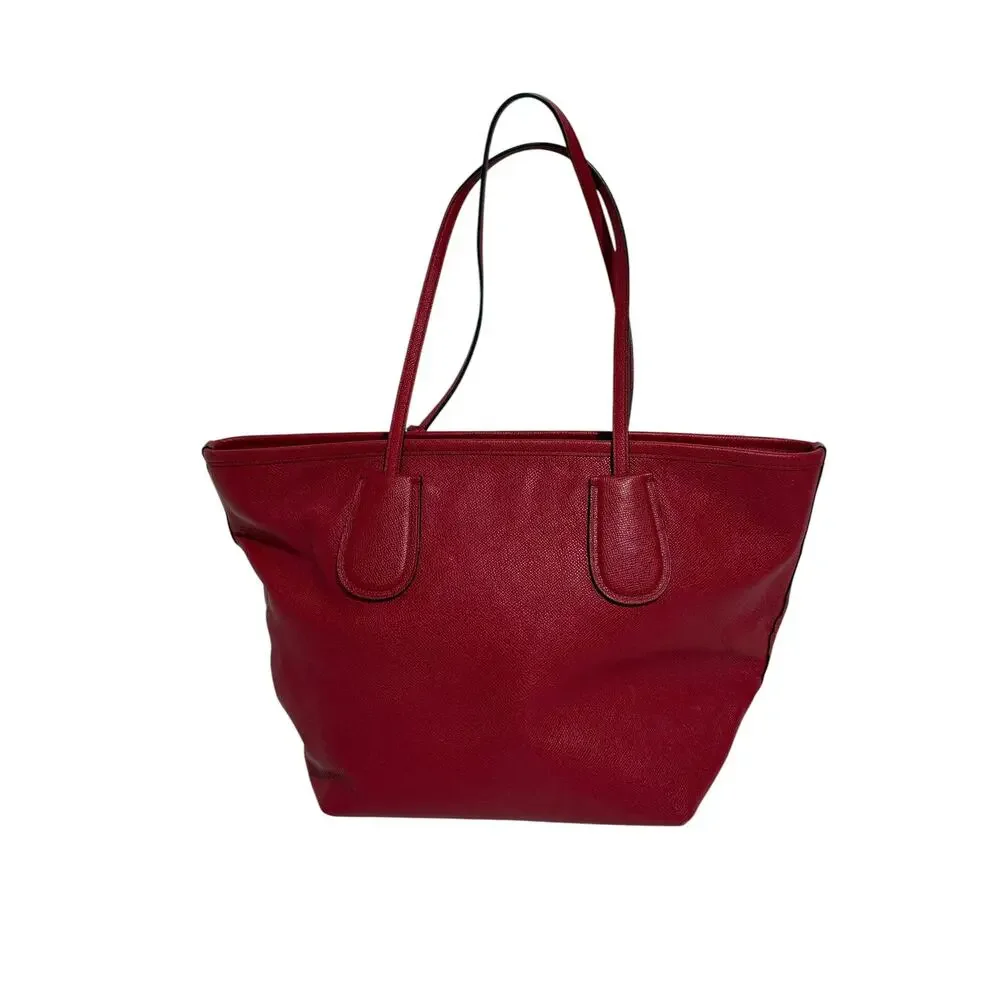 COACH Red Current Leather Taxi Tote Bag